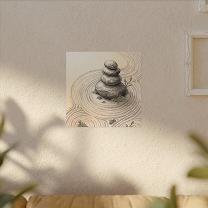 River Stones Spring Canvas Art | Zen Serene Design