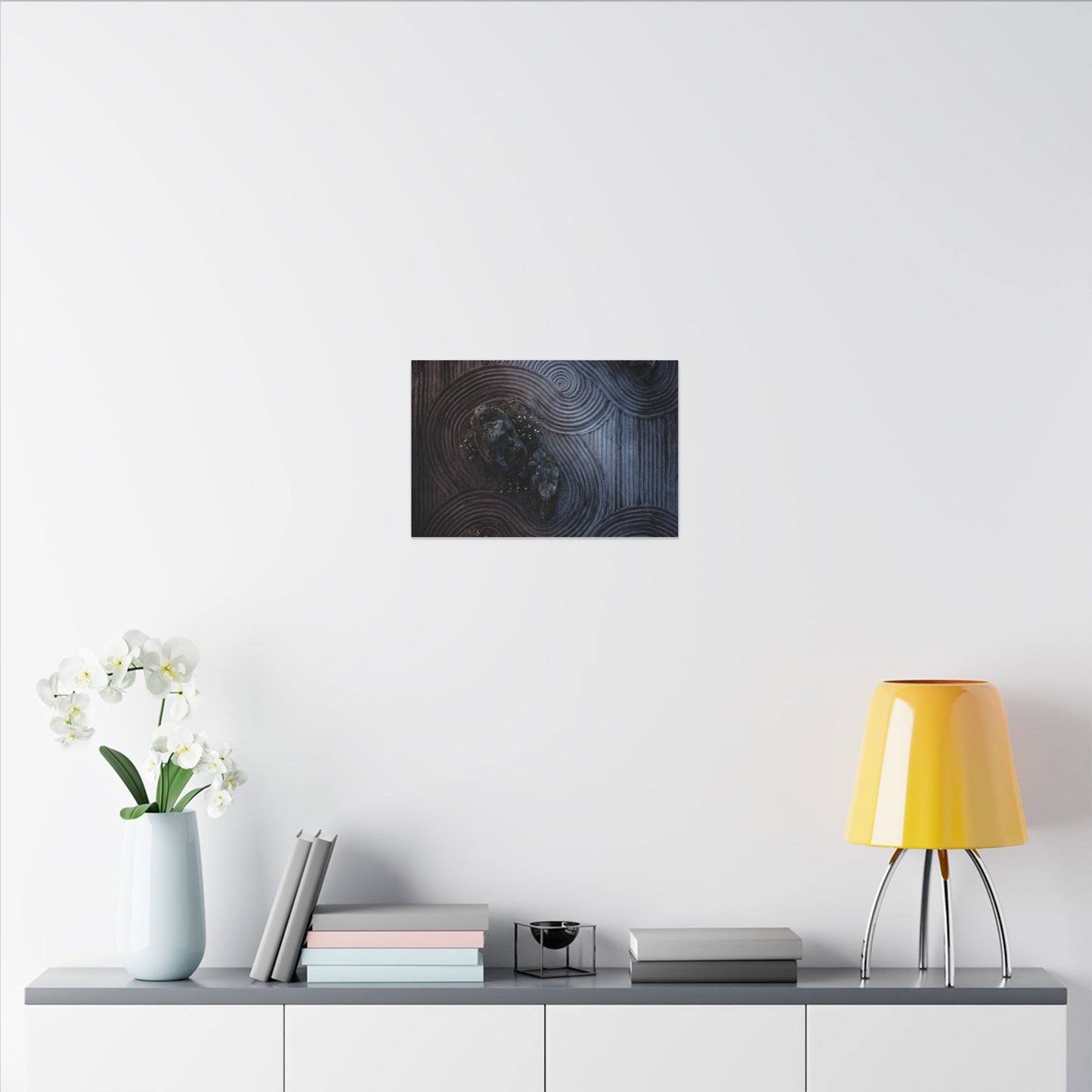 Spring Rock Garden Charcoal Ink Canvas Art | Bold Decor