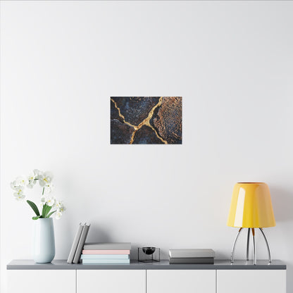 Winter Rust Patina Gold Vein Canvas Art | Resilient Decor