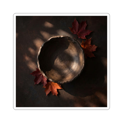 Dark Japandi Ceramic Bowl in Dappled | Dark Texture Sticker Art Print