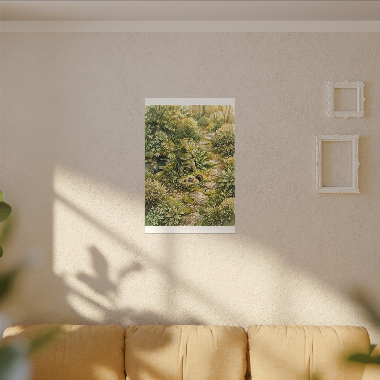Datsuzoku Stone Lantern Canvas Art - Japandi Watercolor