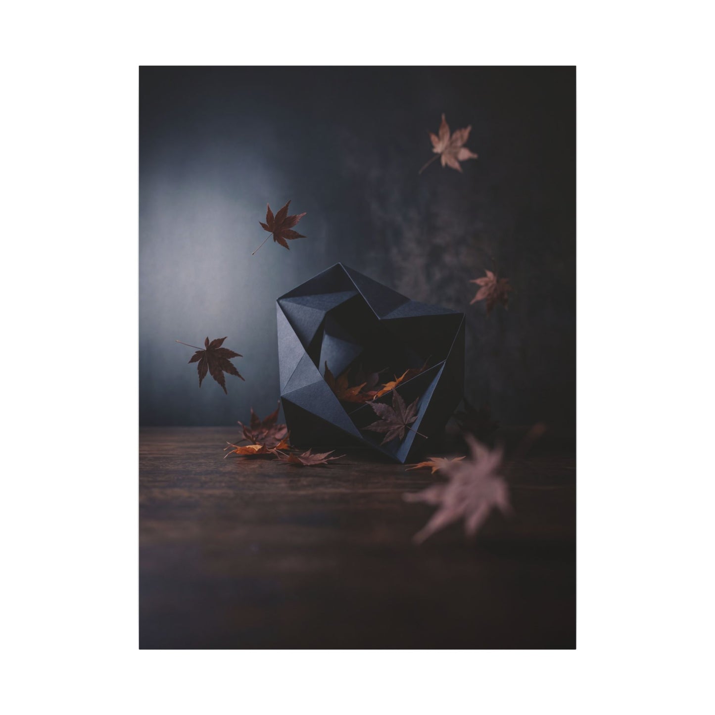 Dark Japandi Paper Fold in Dawn | Shadow Zen Canvas Art
