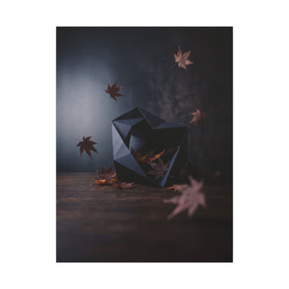 Dark Japandi Paper Fold in Dawn | Shadow Zen Canvas Art
