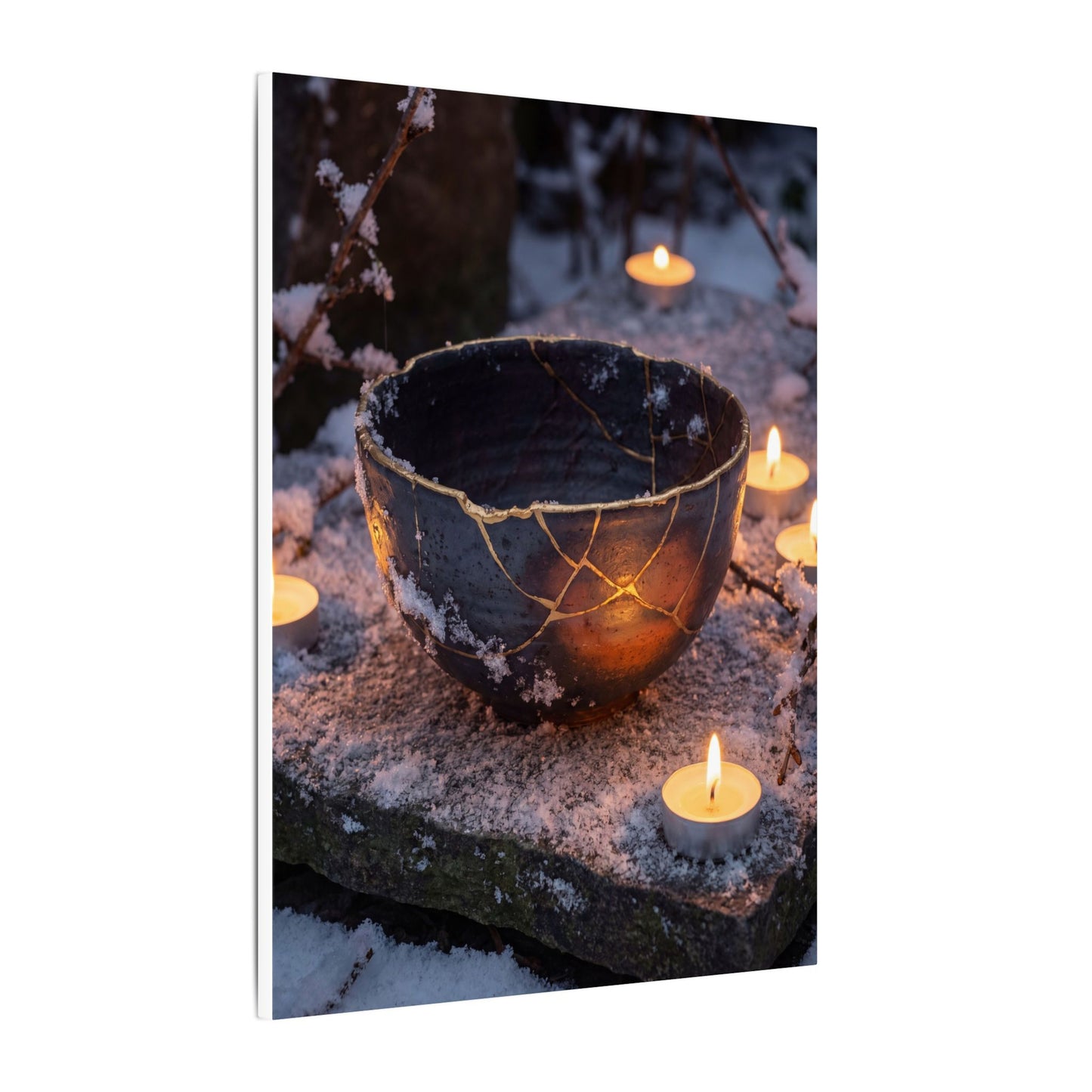 Ceramic Bowl Gold Repair Canvas Art | Beautiful Kintsugi Art