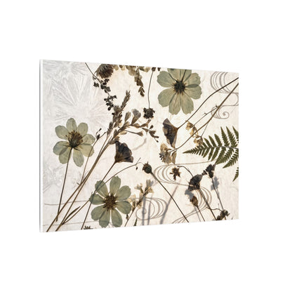 Japandi Dried Flowers in Golden Hour | Japanese Pattern Canvas Art