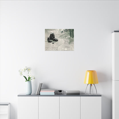 Shibui Rock Garden Canvas Art - Zen Ukiyo E Inspired