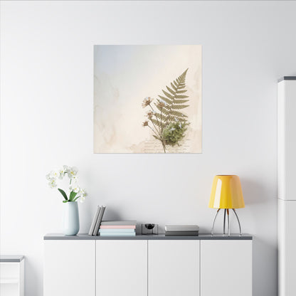 Winter Moss Close Up Herbarium Canvas Art | Enchanting Decor