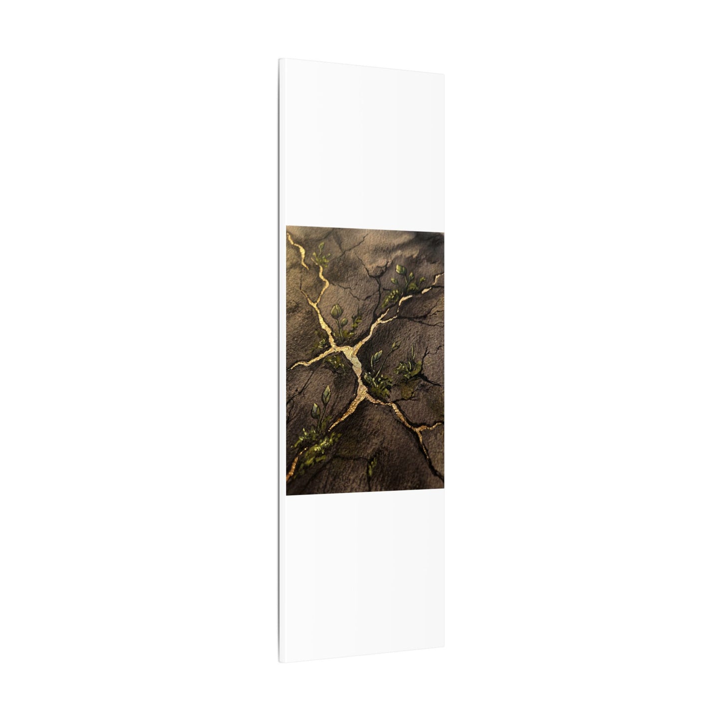 Spring Cracked Earth Charcoal Ink Canvas Art | Luxurious Decor