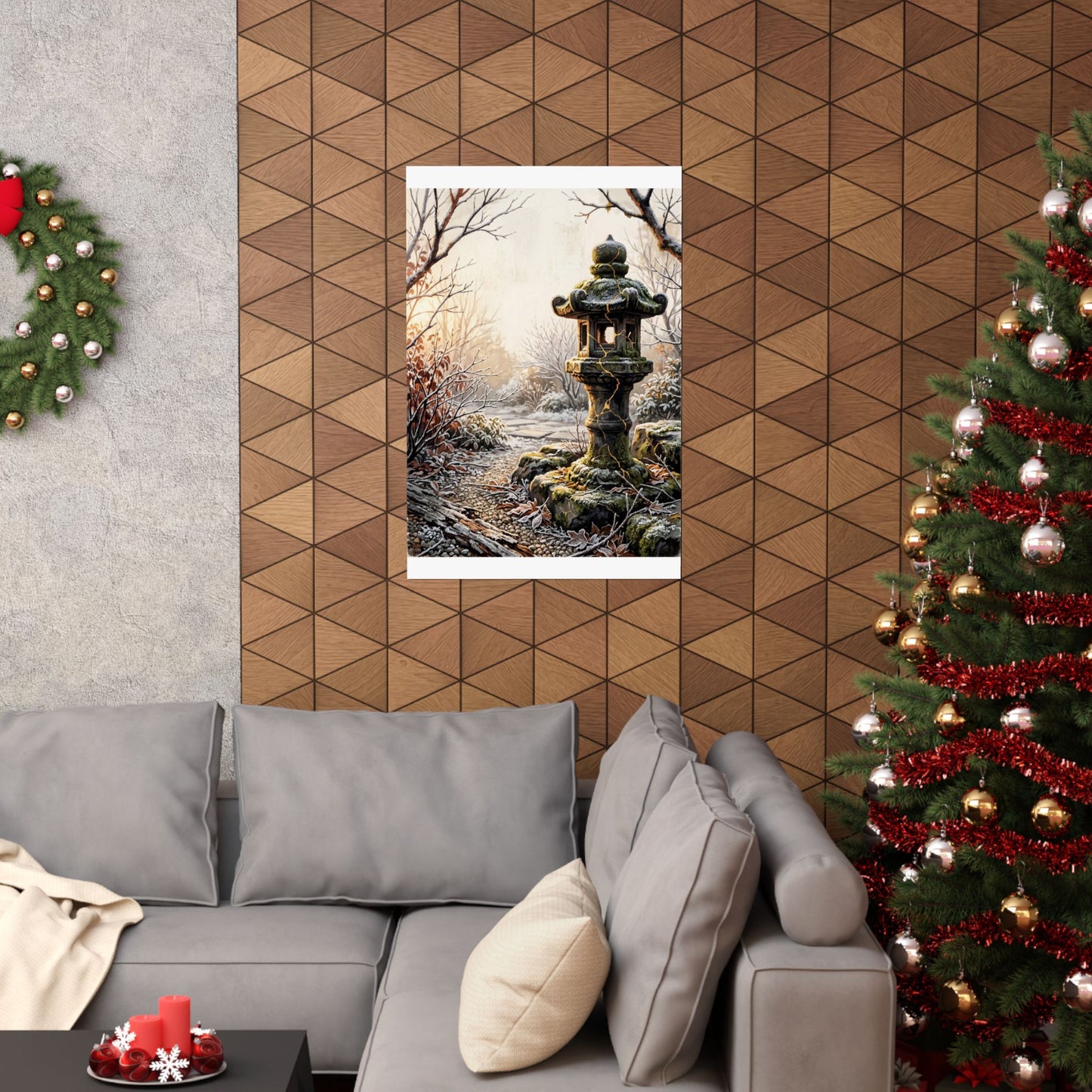 Healing Stone Lantern Wall Art Print - Broken Beauty Kintsugi