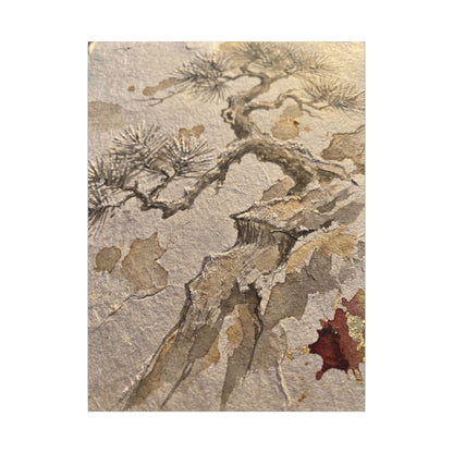Pine Tree Canvas Art | Winter Japandi Japanese Pattern Art