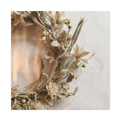 Dried Flowers Japanese Pattern Canvas Art | Neutral Japandi Art