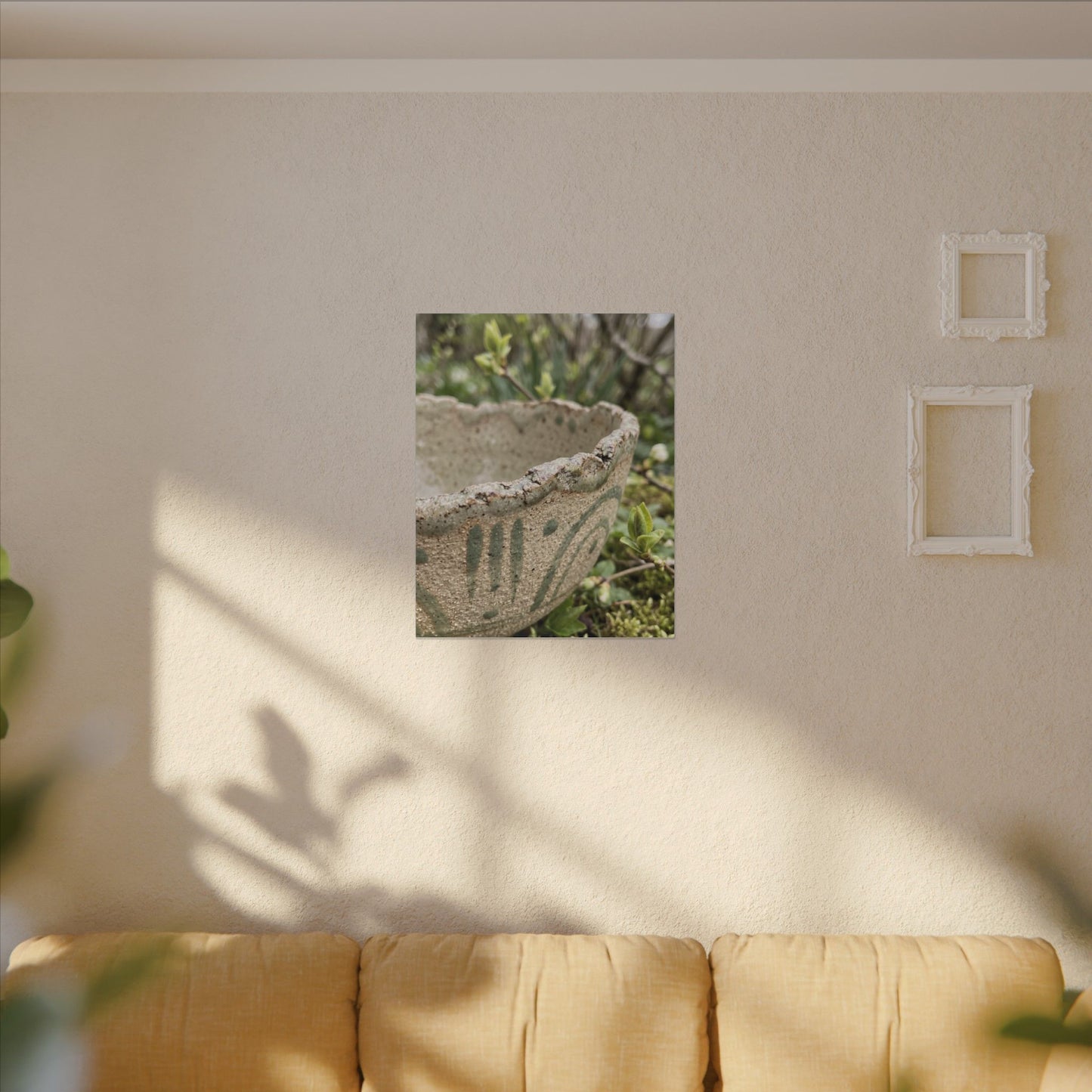 Elegant Ceramic Bowl Canvas Art - Japanese Pattern Japandi
