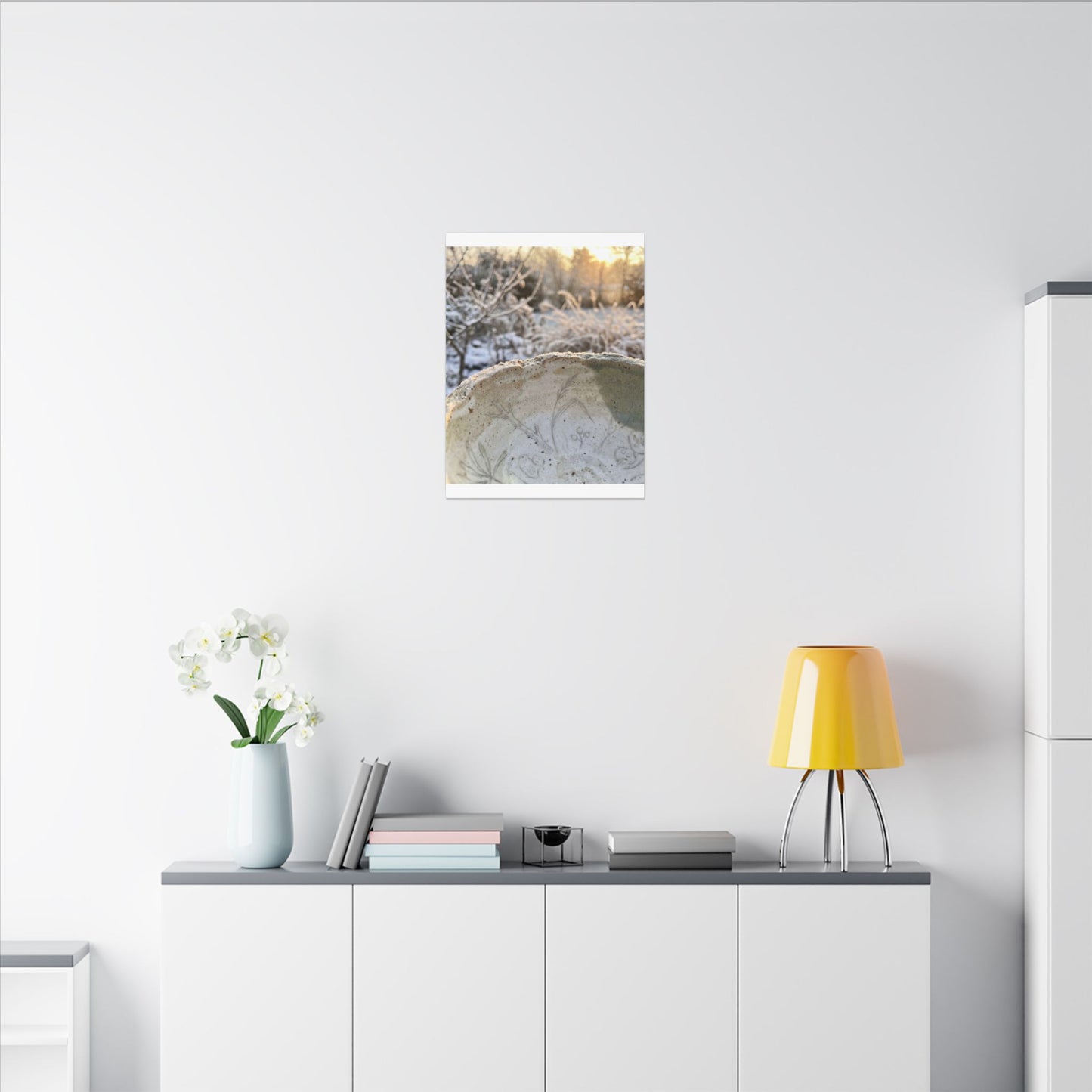 Ceramic Bowl Canvas Art | Winter Japandi Minimal Line Art