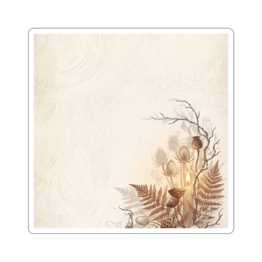 Earthy Dried Flowers Sticker - Forest Whimsy Cottagecore Art Print