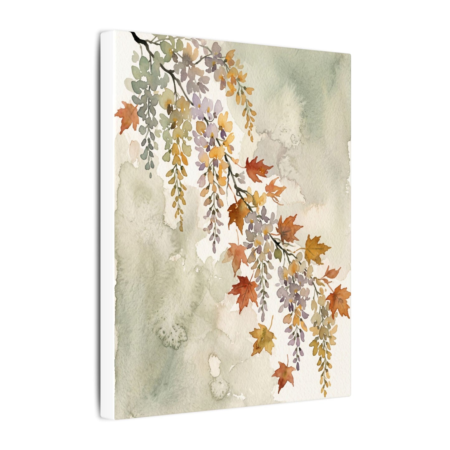 Ma Wisteria Canvas Art - Japandi Watercolor