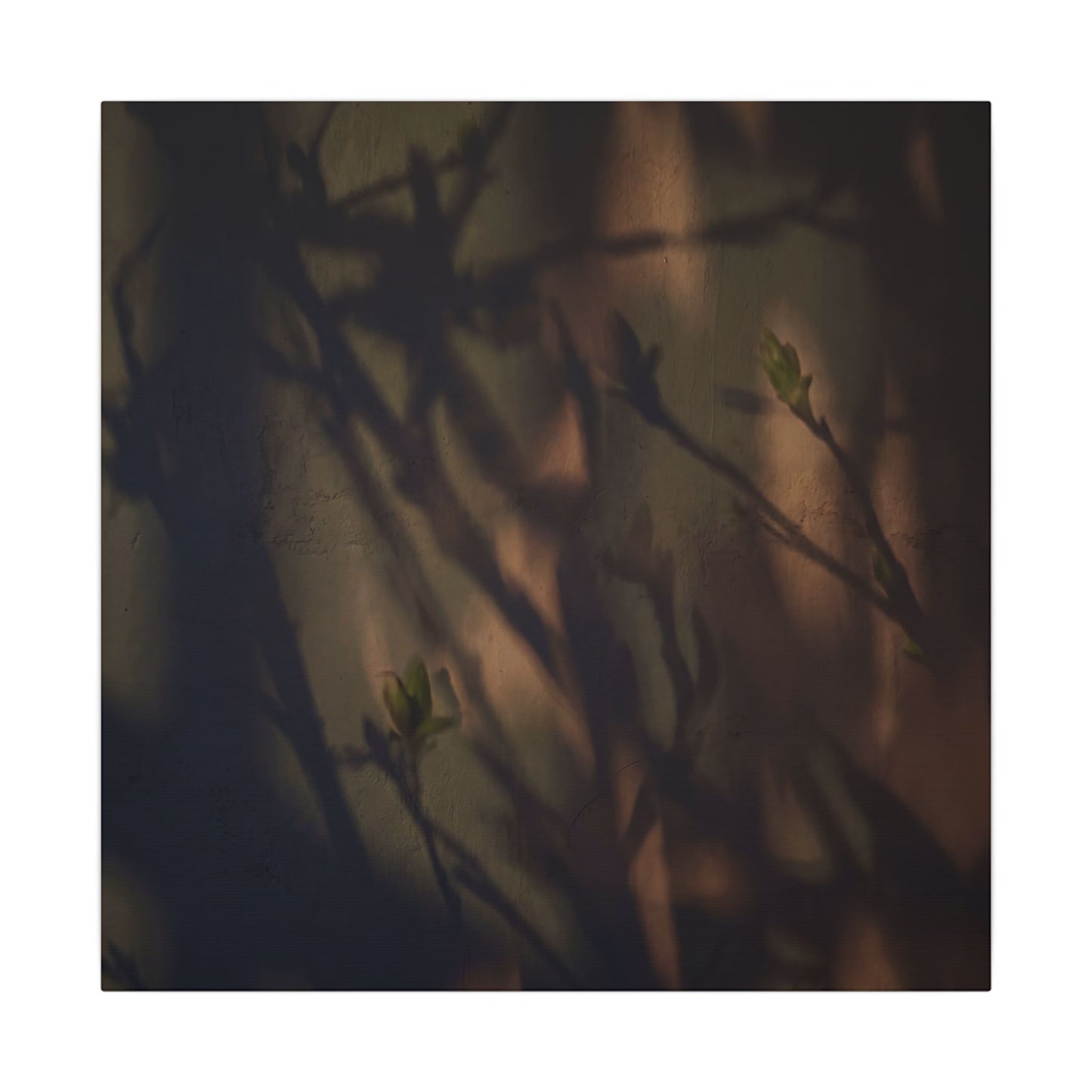 Candlelight Shadow Play Canvas Art - Dark Japandi Shibui