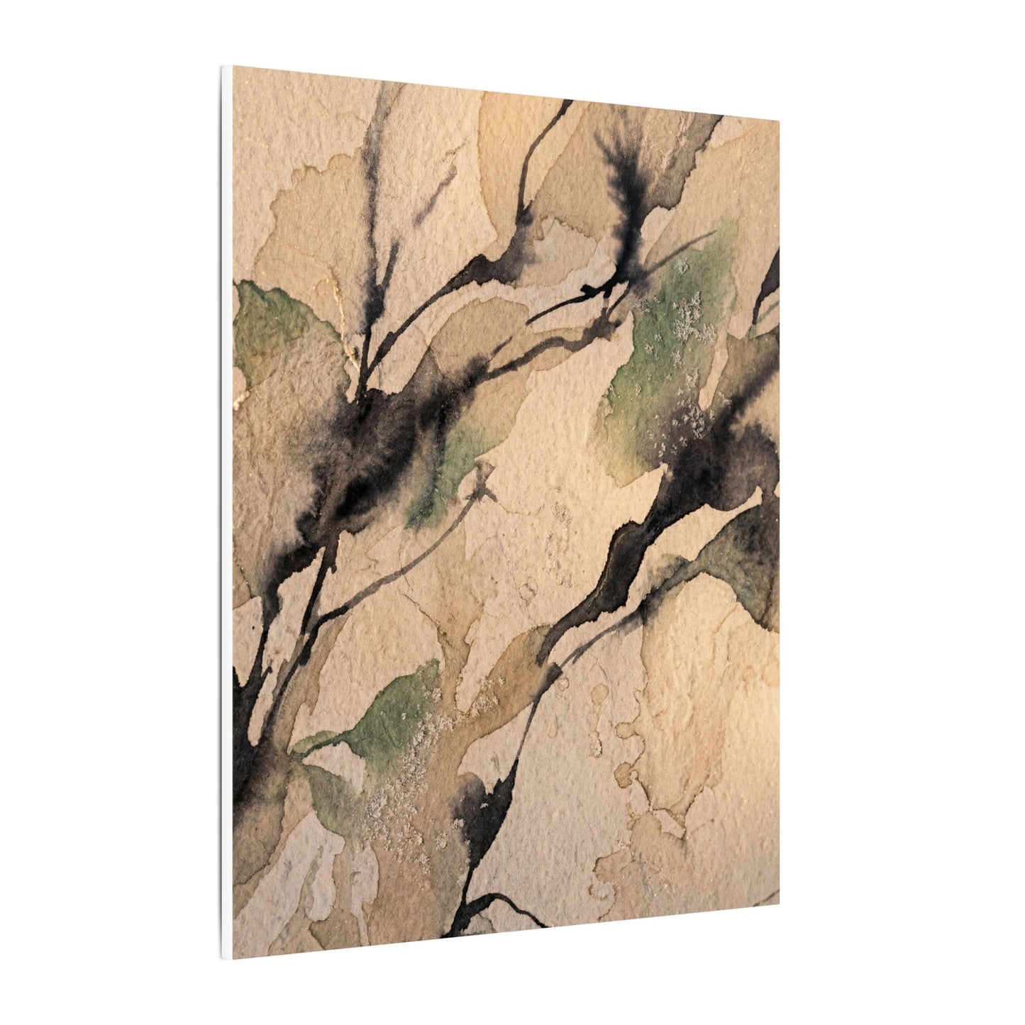Japandi Shadow Play in Golden Hour | Watercolor Canvas Art