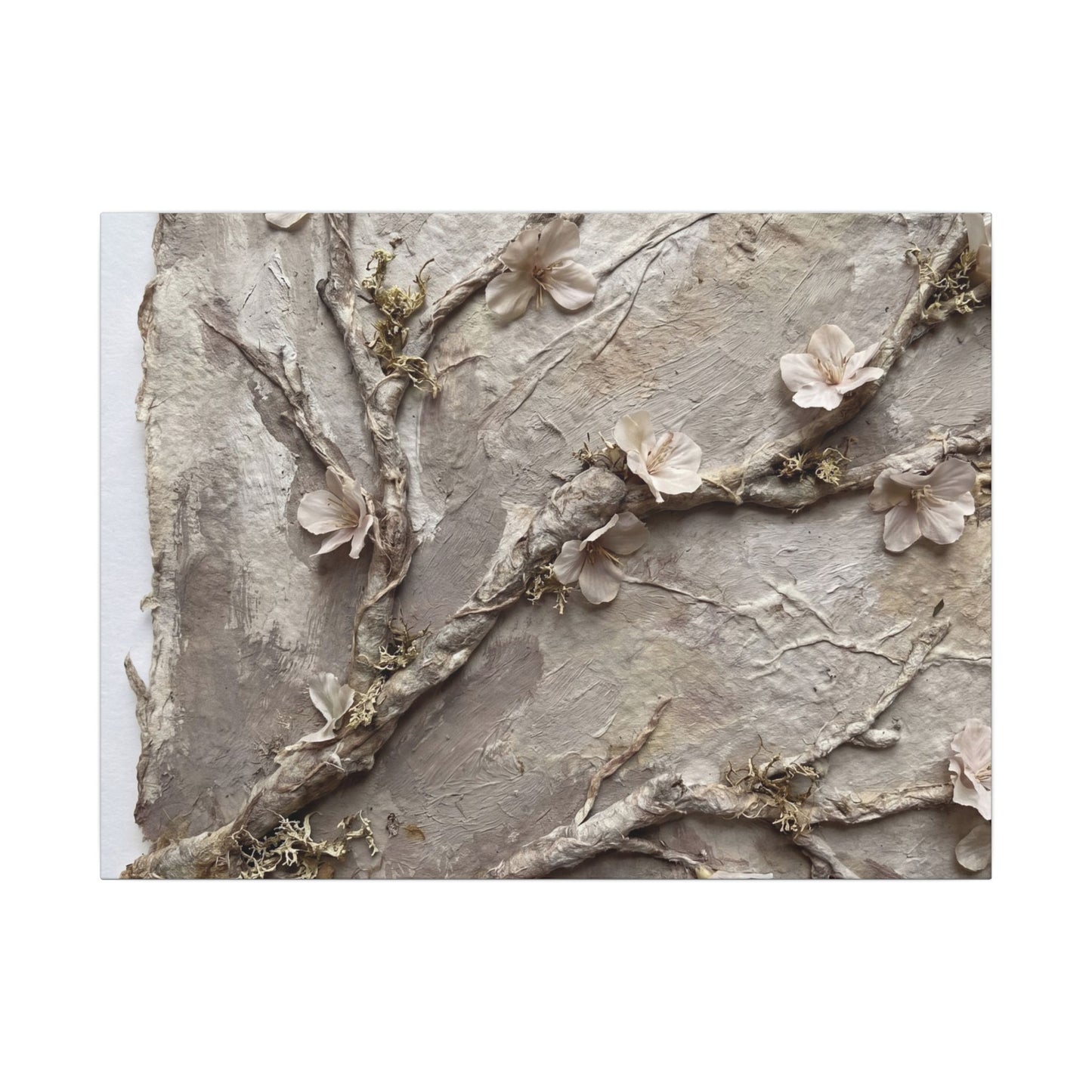 Summer Cherry Blossom Texture Canvas Art | Earthy Decor