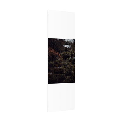 Stone Lantern Spring Canvas Art | Dark Japandi Bold Design