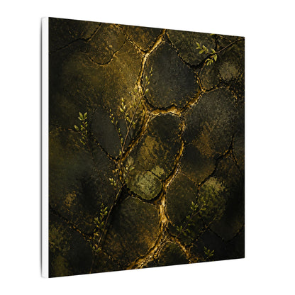 Shibui Cracked Earth Canvas Art - Dark Japandi Dark Texture