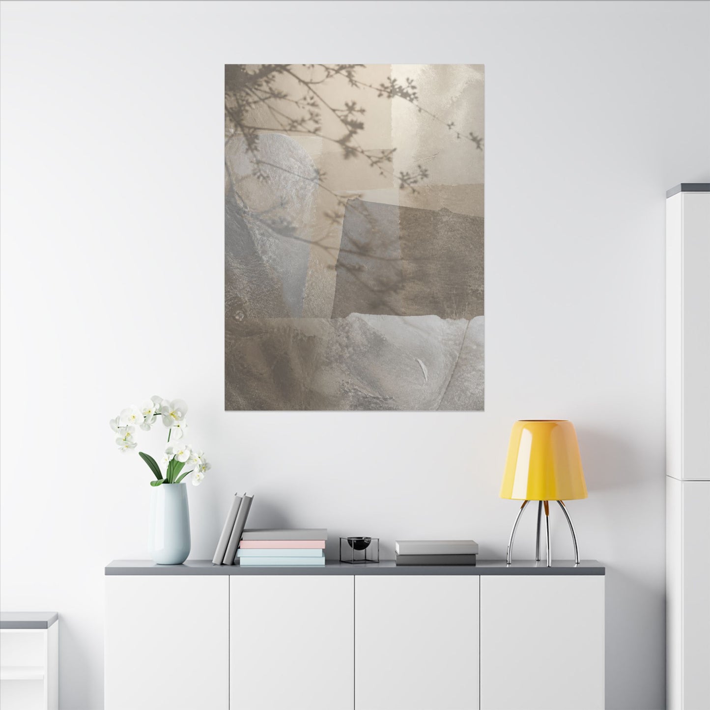Neutral Shadow Play Canvas Art - Texture Japandi