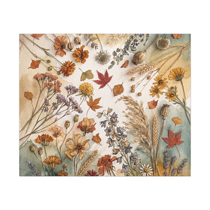 Dried Flowers Canvas Art | Autumn Japandi Watercolor Art