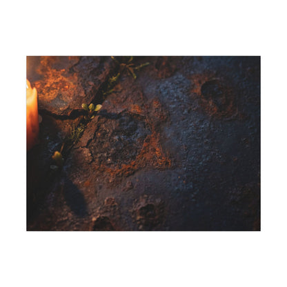 Candlelight Rust Patina Canvas Art - Dark Japandi Ma Art Print