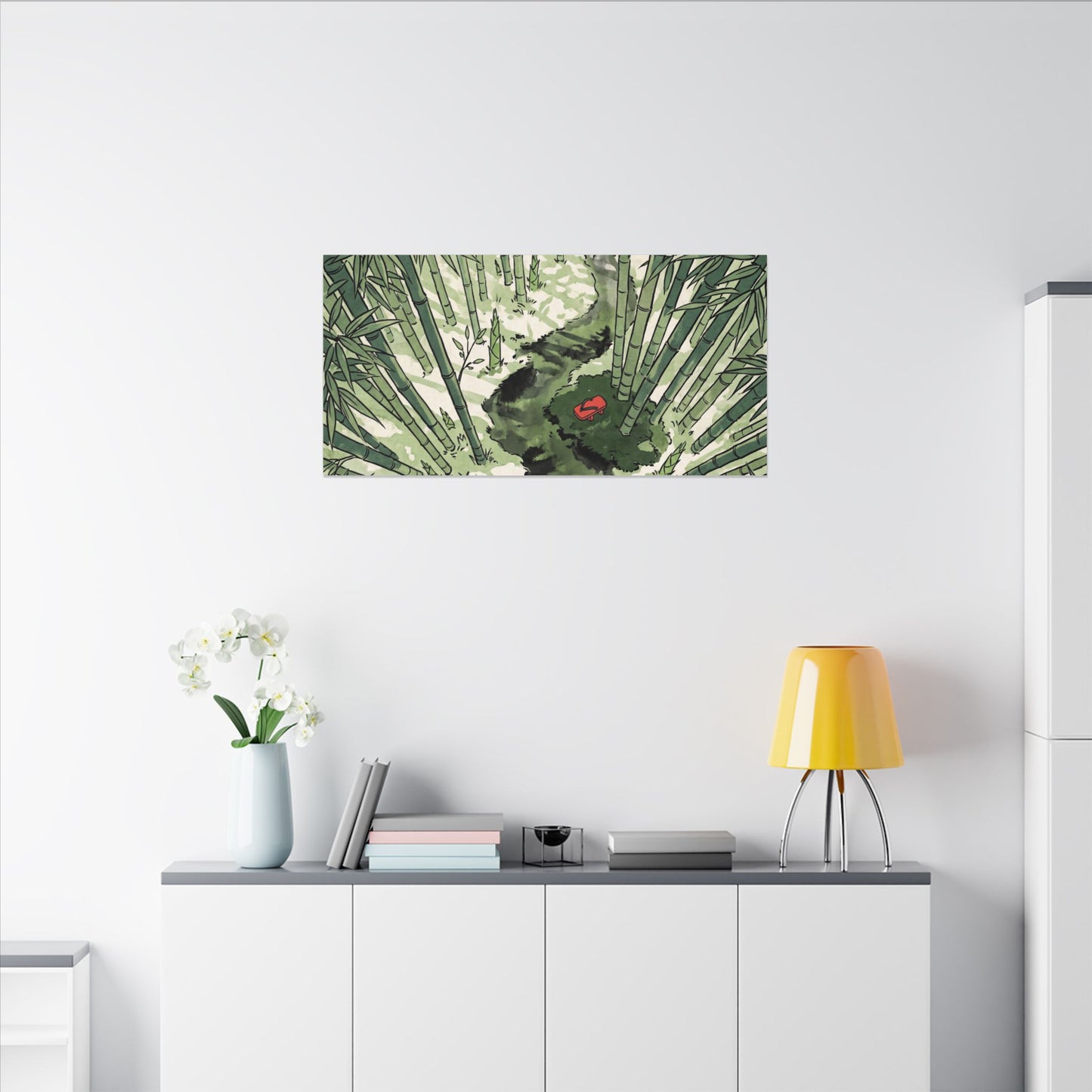 Peaceful Bamboo Grove Canvas Art - Ukiyo E Inspired Zen