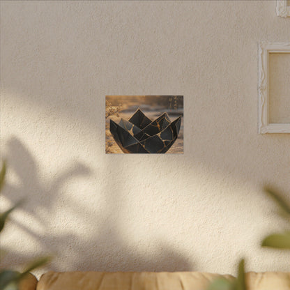 Kintsugi Paper Fold in Golden Hour | Gold Repair Canvas Art