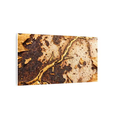 Kintsugi Rust Patina in Golden Hour | Gold Vein Canvas Art