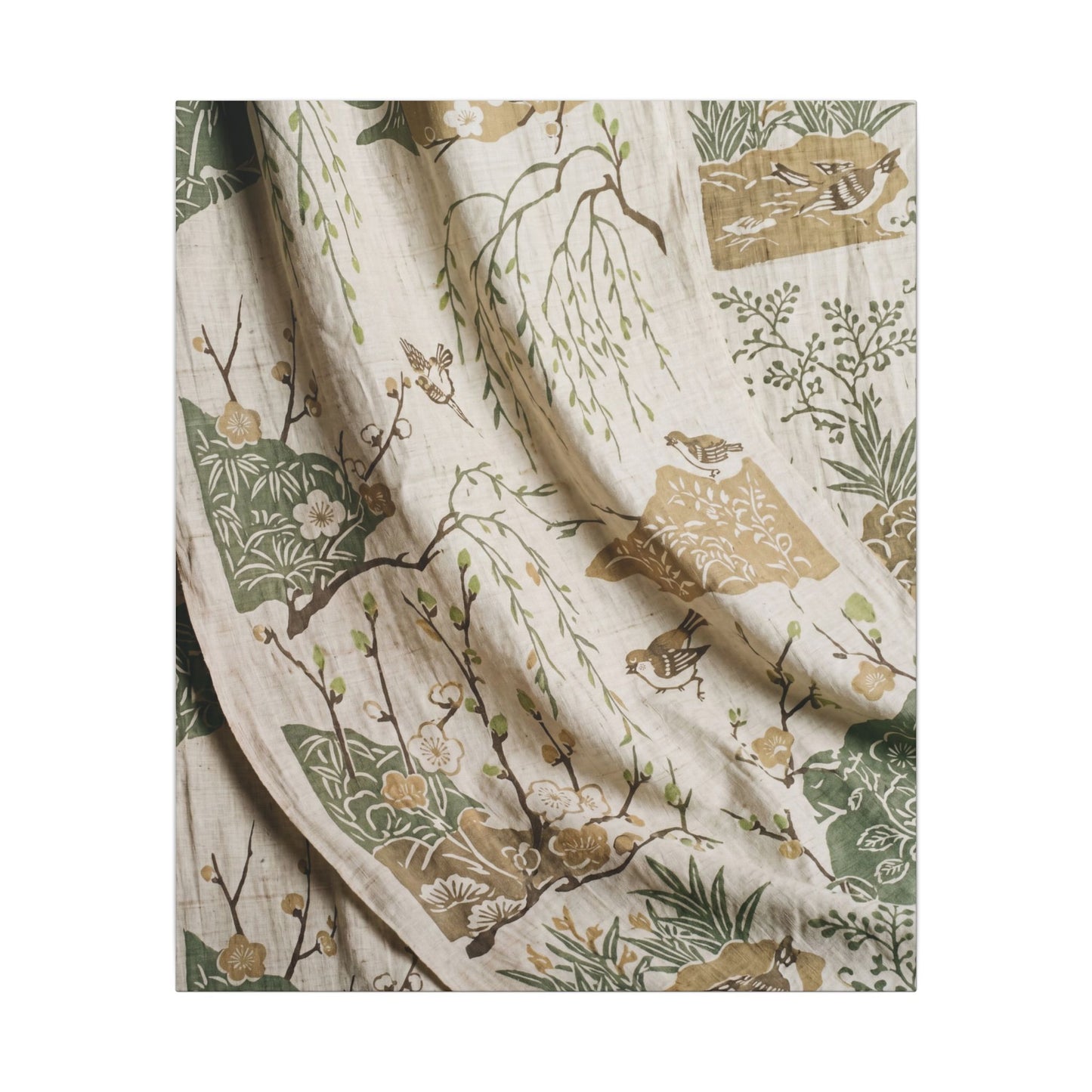 Silk Drape Canvas Art | Spring Japandi Japanese Pattern Art