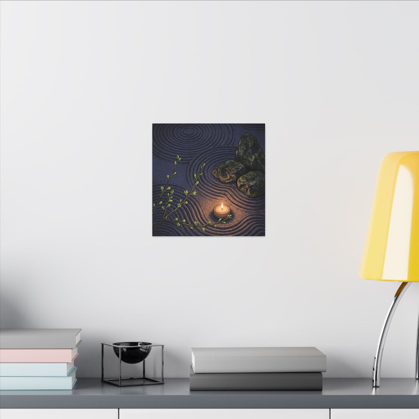 Mono No Aware Rock Garden Canvas Art - Zen Ukiyo E Inspired