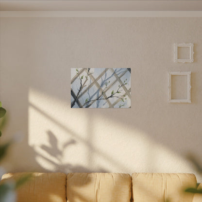 Shoji Screen Canvas Art | Spring Japandi Watercolor Art