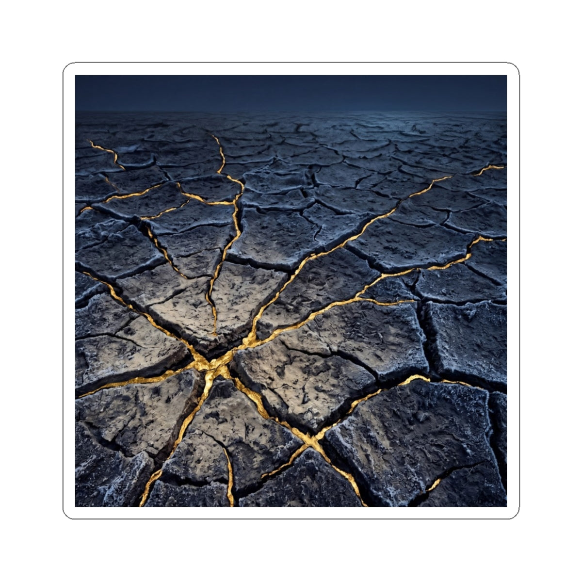 Ma Cracked Earth Sticker - Kintsugi Broken Beauty