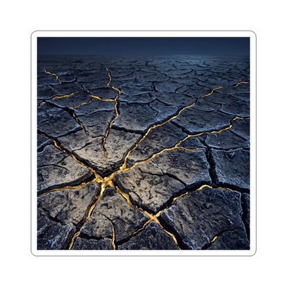 Ma Cracked Earth Sticker - Kintsugi Broken Beauty