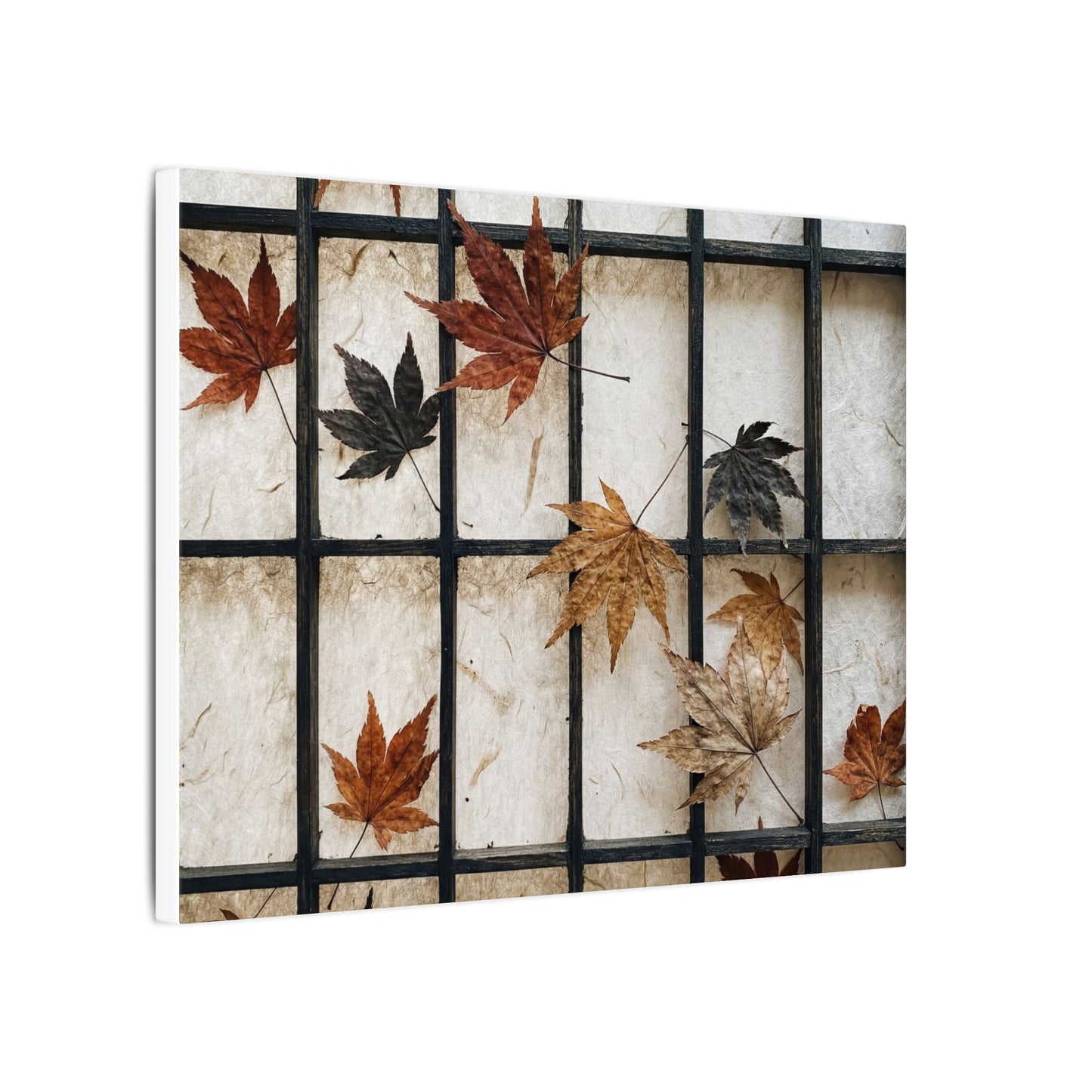 Japandi Shoji Screen in Overcast | Texture Canvas Art