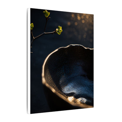Ma Ceramic Bowl Canvas Art - Dark Japandi Shadow Zen
