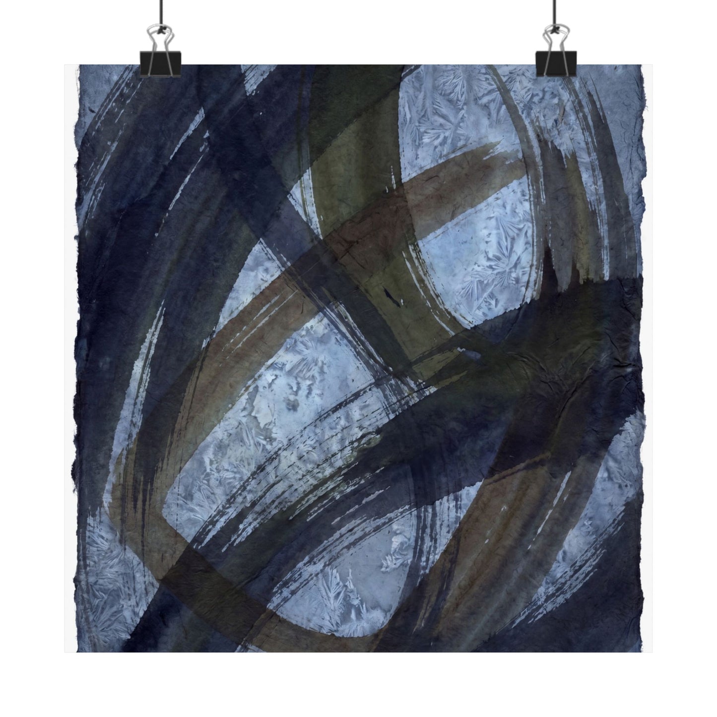 Ink Brushstroke Winter Wall Art Print | Dark Japandi Bold Design Art Print
