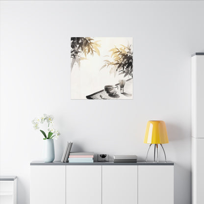 Tea Ceremony Sumi E Canvas Art | Serene Zen Art