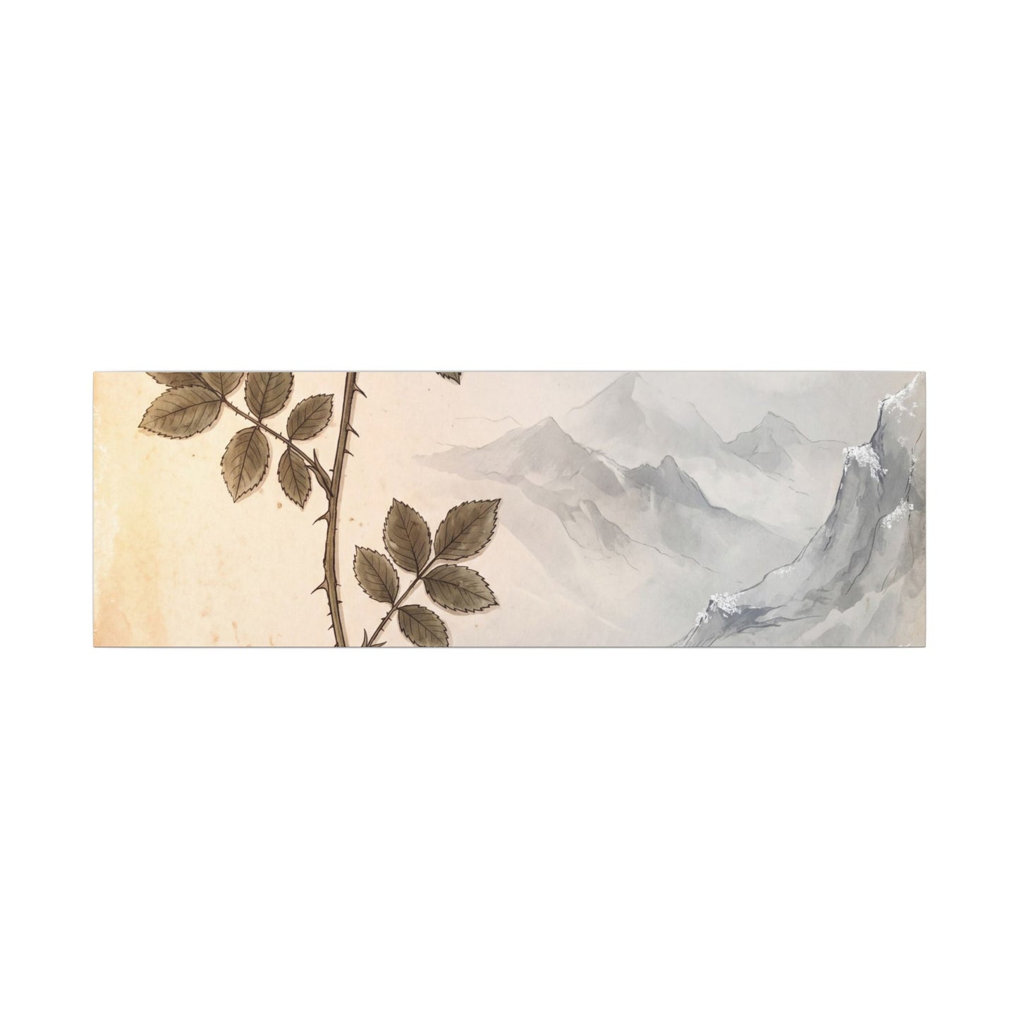 Winter Mountain Mist Herbarium Canvas Art | Earthy Decor