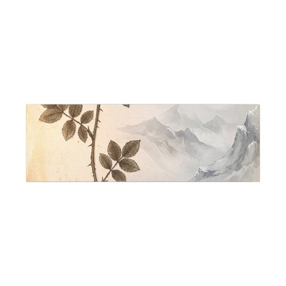 Winter Mountain Mist Herbarium Canvas Art | Earthy Decor