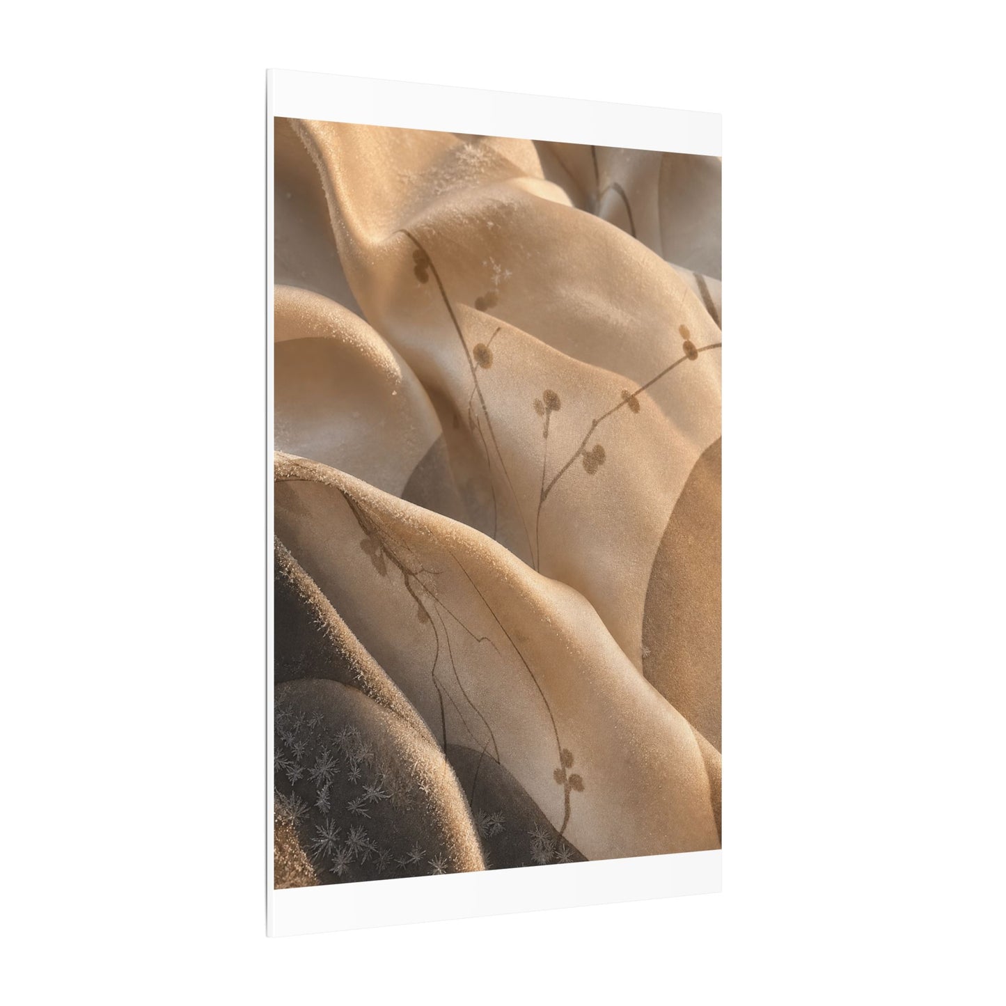 Japandi Silk Drape in Golden Hour | Japanese Pattern Canvas Art