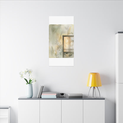 Ma Shoji Screen Canvas Art - Japandi Watercolor