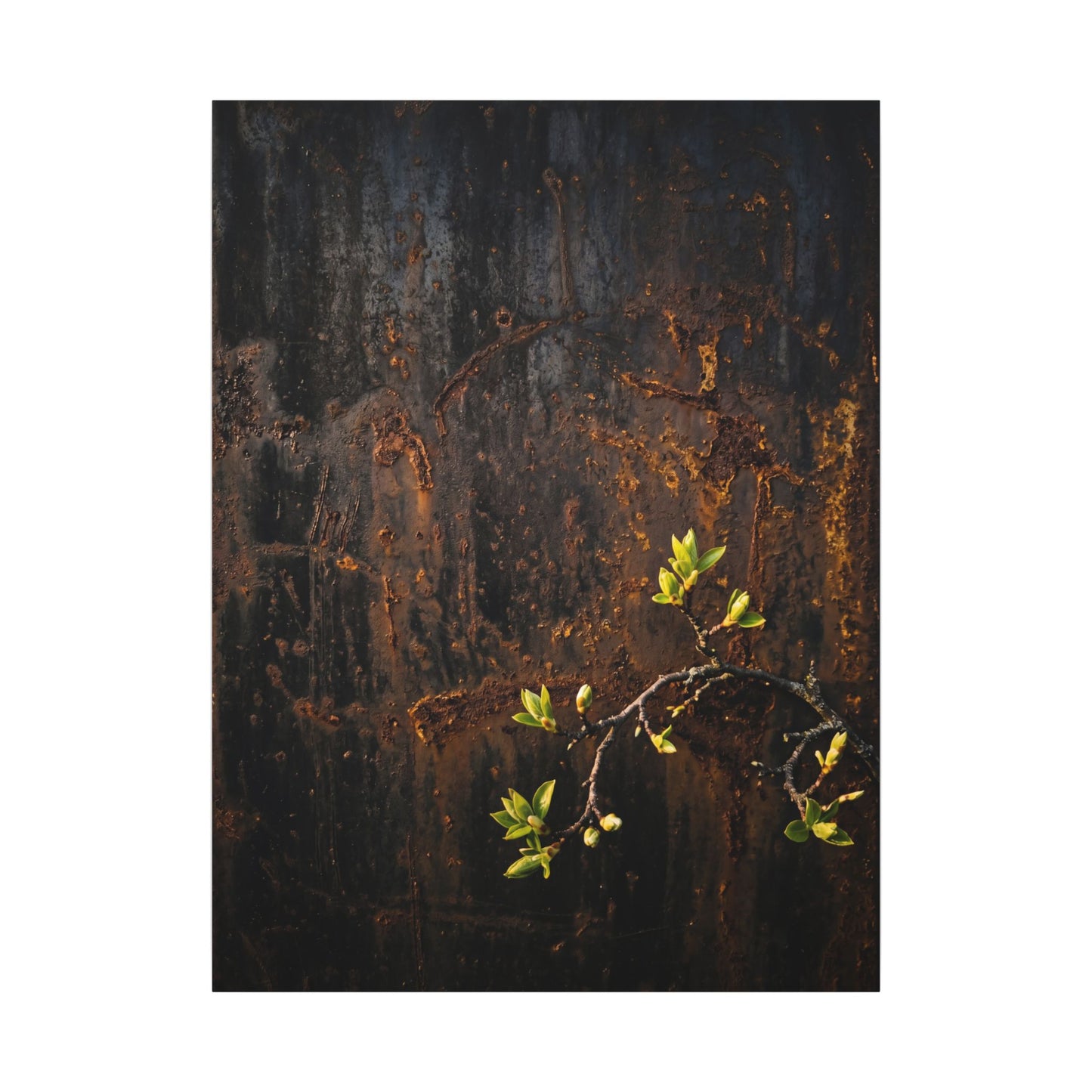 Golden Hour Rust Patina Canvas Art - Dark Japandi Fukinsei
