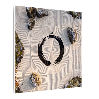 Rock Garden Canvas Art | Winter Zen Enso Art