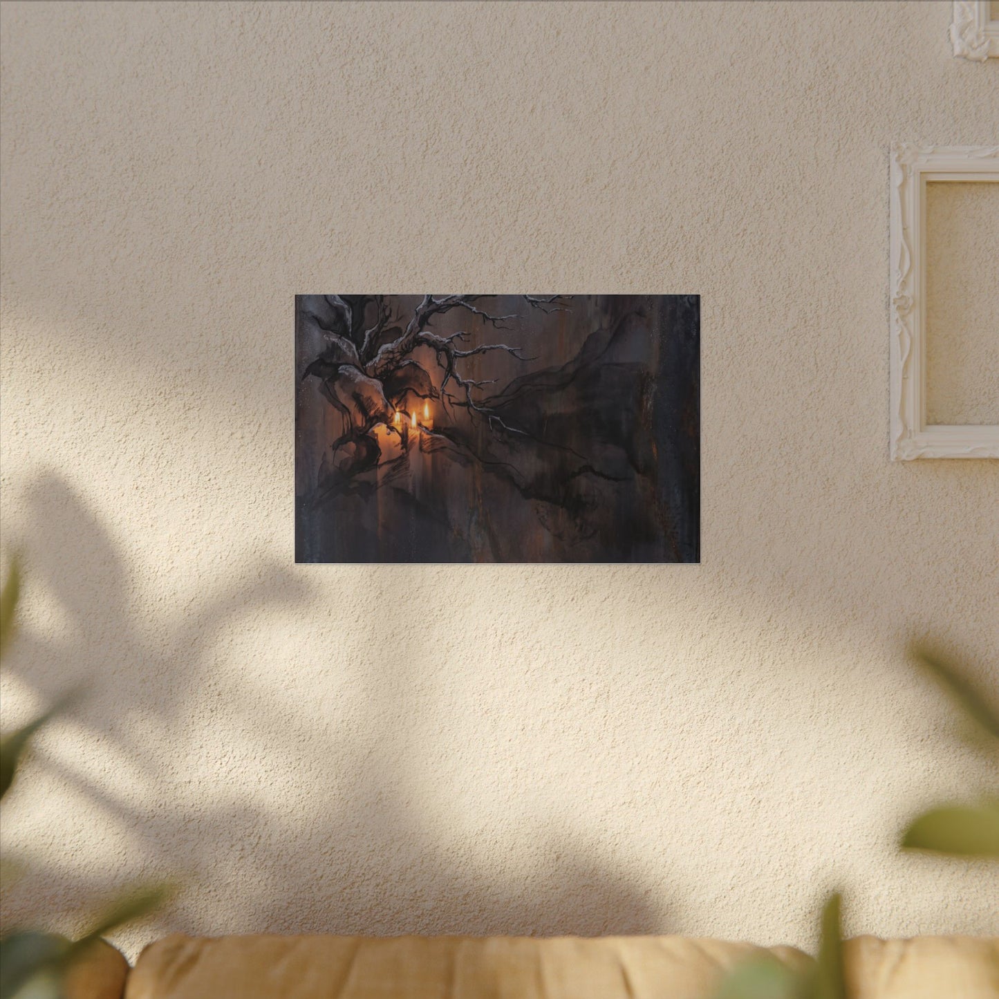 Winter Rust Patina Charcoal Ink Canvas Art | Atmospheric Decor