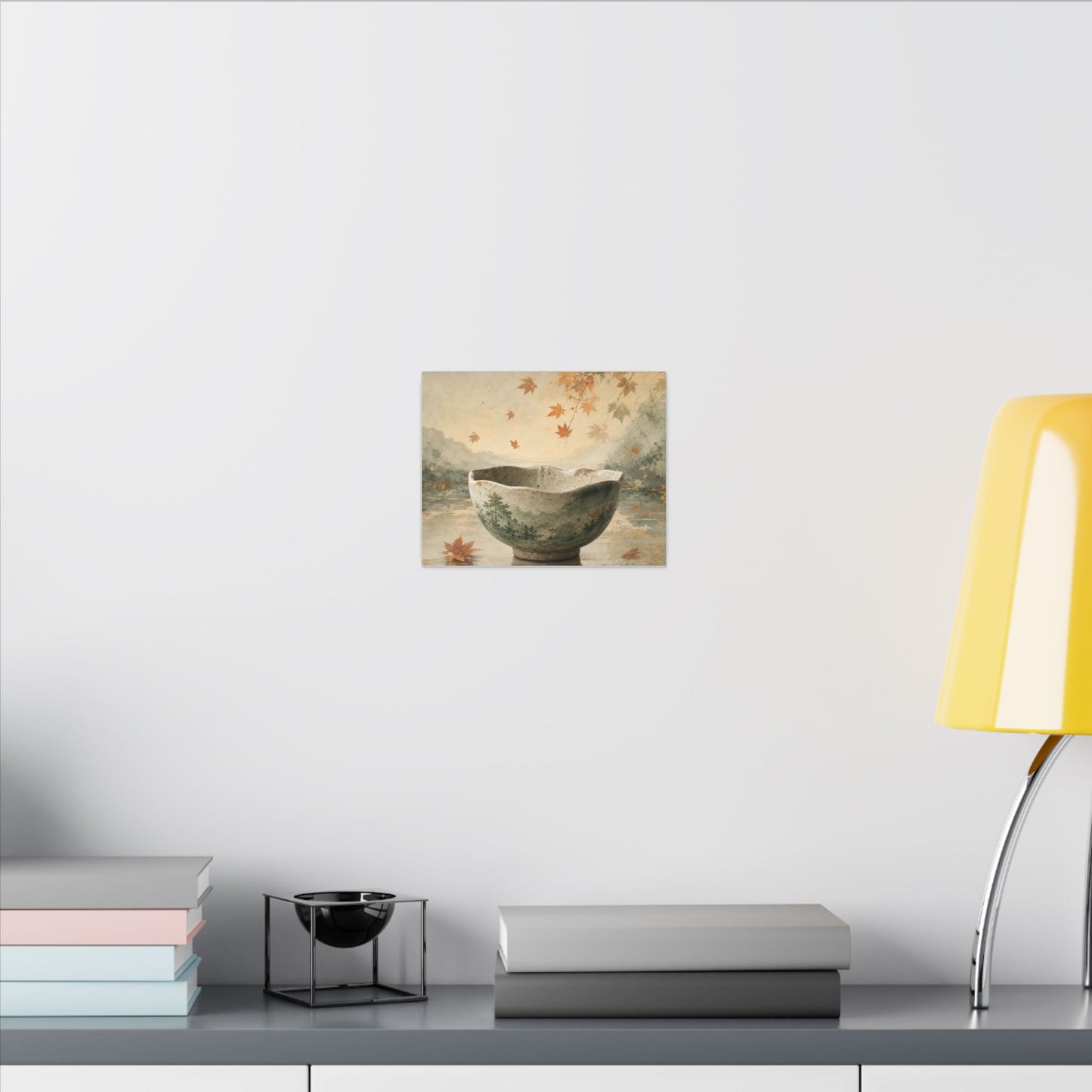 Autumn Ceramic Bowl Watercolor Canvas Art | Cozy Decor