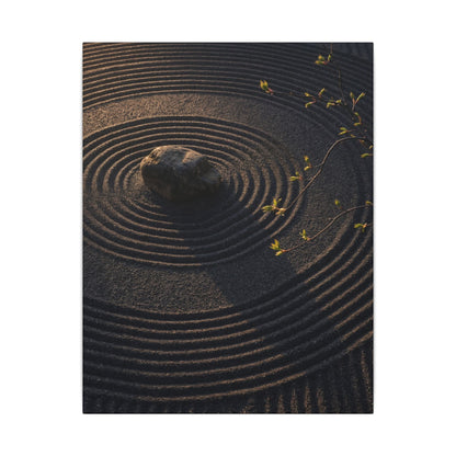 Rock Garden Shadow Zen Canvas Art | Bold Dark Japandi Art