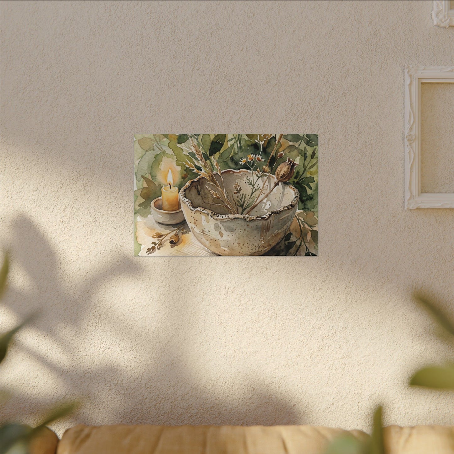Ceramic Bowl Summer Canvas Art | Japandi Elegant Design