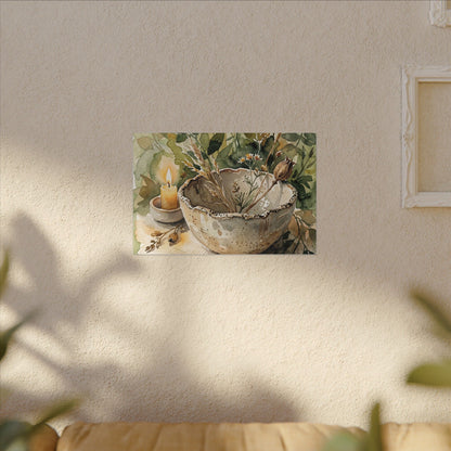 Ceramic Bowl Summer Canvas Art | Japandi Elegant Design